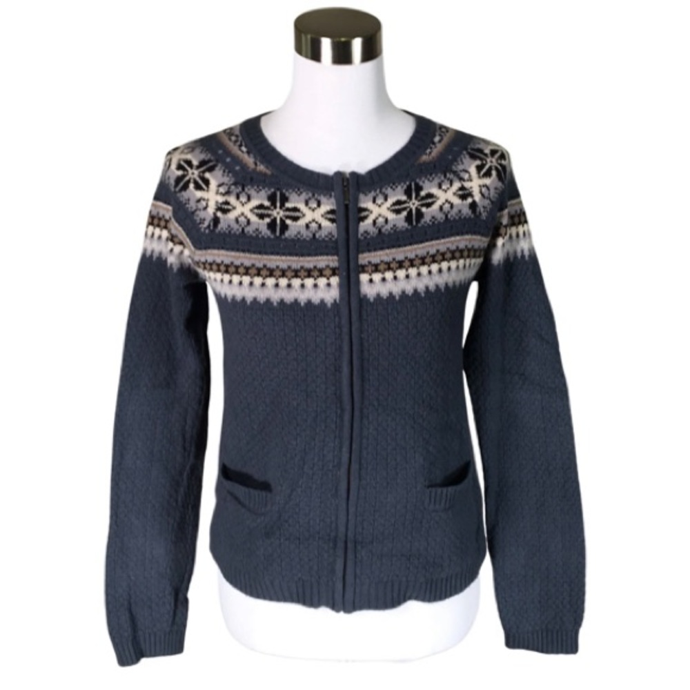 Knitwear by JACKPOT Medium zipper cardigan long sleeved pockets zip up prairie